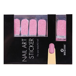 14PCS Nail Art Stickers Pure Color Glitter Powder Series (Pink)
