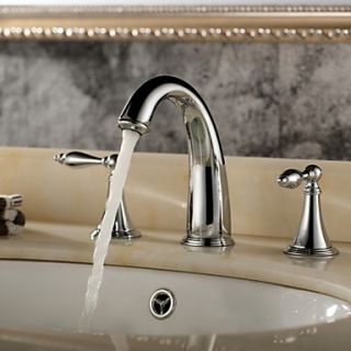 Classic Brass Bathroom Sink Faucet (Widespread)