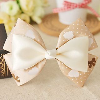 Champagne Satin 10.5cm Bow Classic Lolita Barrette