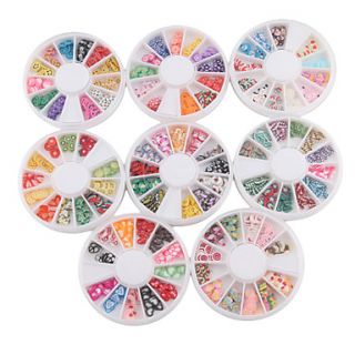 8PCS Nail Art Decoration Wheels Mixed pattern(6x6x1cm)