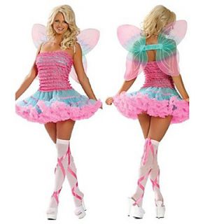 Sweet Butterfly Girl Pink Gorgeous Dress Womens Halloween Costume