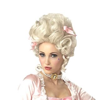 Capless High Quality Synthetic Short Wavy White Party Wigs
