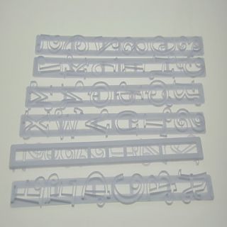 Number And Letter Shape Frill Cutter Embossing Gum Paste Mold Set Of 6 Pieces