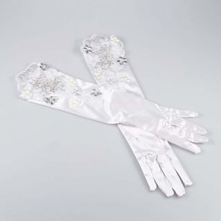 Elegant Satin And Lace Fingerless Elbow Length Evening/Wedding Gloves
