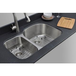 Wells 16 gauge 30/70 Double Bowl Undermount Stainless Steel Kitchen Sink Package