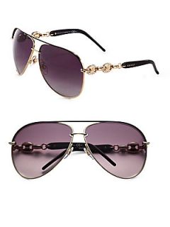 Gucci Embellished Aviator Sunglasses   Gold Brown