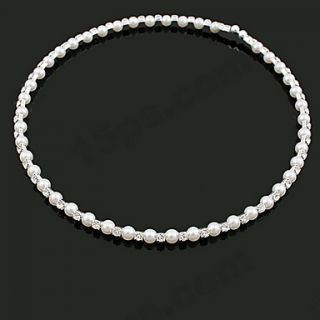 Luxurious Alloy With Rhinestone Pearl Necklace(Diameter of 14cm)