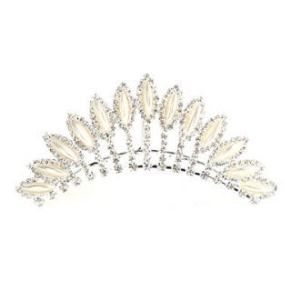 Lovely Alloy Tiaras With Rhinestone,Imitation Pearl For Wedding/Special Occasion