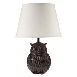Owl Lamp   Bronze with White Shade (Includes CFL Bulb)