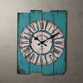 H15 Country Style Light Blue Wall Clock