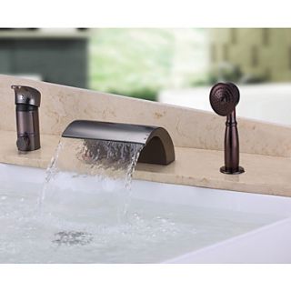 Antique Design Waterfall Wall mounted Oil rubbed Bronze Bathroom Tub Faucet with Hand Shower