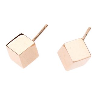 Rose Gold Cube Stud Earrings