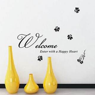Welcome Enter with a Happy Heart Words Wall Stickers
