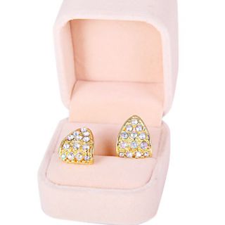 Simple atmosphere Queen Fan diamond full diamond triangle earrings earrings E852