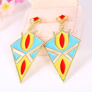 Europe hit color diamond earrings metal geometric irregular triangular earrings (random color)