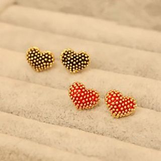 2012 New South Korean Version Of The Small Jewelry Wild Black And Red Pursuit Heart Earrings Earrings E480E481