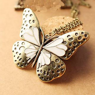 Heavy Enamel Butterfly hollow retro palace sweater chain necklace N511