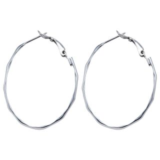 Oval Hoop Earrings Sterling Silver, Womens