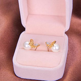 Fashion sweet diamond butterfly earrings opal earrings E815