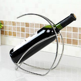 23cm Height Contemporary Electroplating Finish Stainless Steel Creative Wine Rack In Moon Design