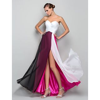 A line/Princess Sweetheart Floor length Chiffon Colorful Evening Dress