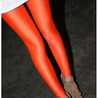 Womens Elastic Candy Color Fluorescence Leggings