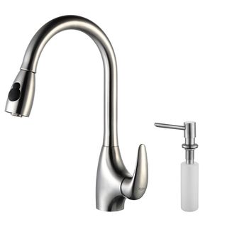 Kraus Single Lever Steel Pull Out Faucet Withdispenser
