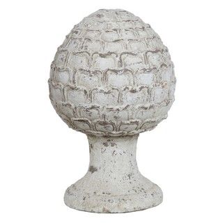 Medium White Ceramic Decorative Finial (CeramicSetting IndoorsDimensions 11.5 inches high x 7 inches wide x 7 inches deep)