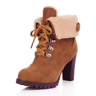 Suede Chunky Heel Platform Booties/Ankle Boots With Lace up (More Colors)