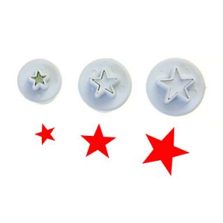 Star Cake Cookies Plunger Cutter Set Of 3 Pieces