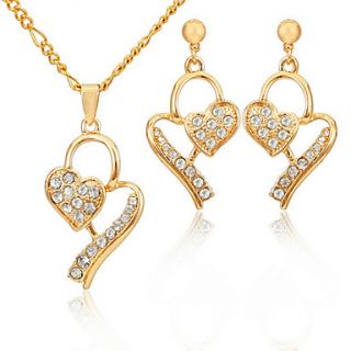 New 18K Gold Plated Necklace Earrings Jewelry Sets Austrian SWA Rhinestone Jewellery For Women