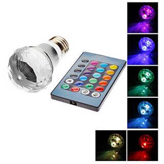 E27 3W Changing Crystal RGB 16 Color LED Light Bulb (85 265V)