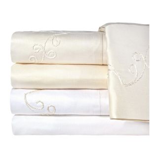 American Heritage 1200tc Set of 2 Egyptian Cotton Embroidered Scroll