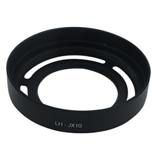 Black Metal Lens Hood For Fujifilm X10 LH JX10 with Adapter Ring