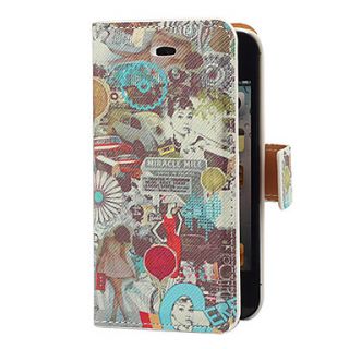 Vintage Miracle Mile Film Pattern PU Full Body Case with Card Slot and Stand for iPhone 4/4S