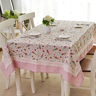 Table Cloth, Cotton/Linen Blend, Rabbit Pattern