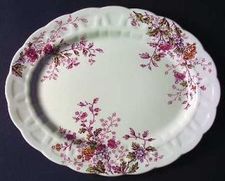 Booths Washington (Mltclr,Scallop) 13 Oval Serving Platter, Fine China Dinnerwa