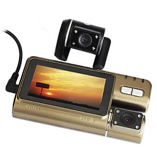 3 Inch 1080P HD 120 Degree Car DVR With Rear View Camera Support Night Vision Function