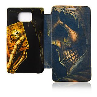 Skull Poker Leather Case for Samsung Galaxy S2 I9100