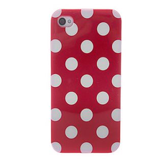 White Round Dots Pattern Soft Case for iPhone 4/4S (Assorted Colors)