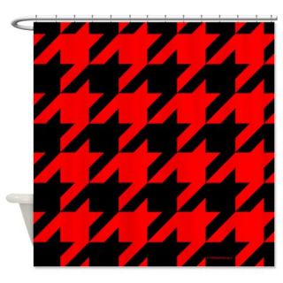  Red and Black Houndstooth Shower Curtain  Use code FREECART at Checkout