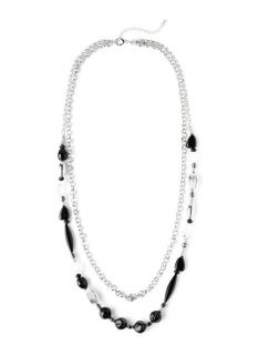 Catherines Womens BlackWhite Reflection Necklace