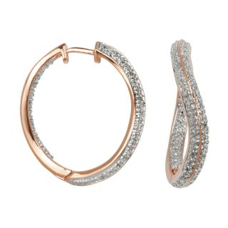Bridge Jewelry Swirl Hoop Two Tone Earrings 18K Plated