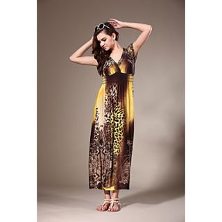 Womens Fashion Leopard Midi Dress