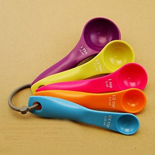 5 Pieces Colorful Plastic Measuring Spoon Set