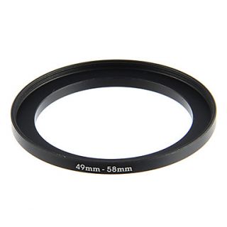 49 58mm Anodized Aluminum Step up Ring Adapter for Cameras (Black)