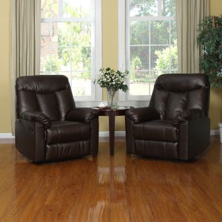 Prolounger Wall Hugger Coffee Brown Renu Leather Recliners (set Of 2)