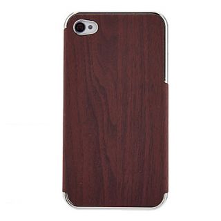 Wood Grain PU Leather Case for iPhone 4/4S