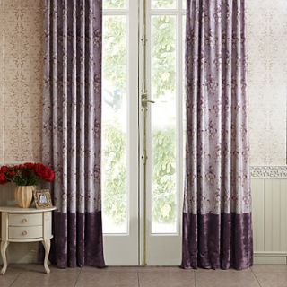 (Two Panels) Country Purple Roses Energy Saving Curtain