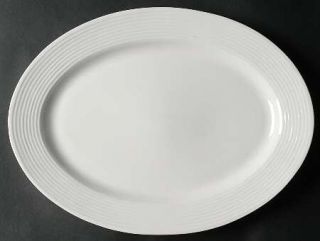 Gibson Designs Wall Street  14 Oval Serving Platter, Fine China Dinnerware   Wh